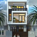 Alt: Hình ảnh một căn nhà phố hiện đại với thiết kế hài hòa, thể hiện sự thịnh vượng