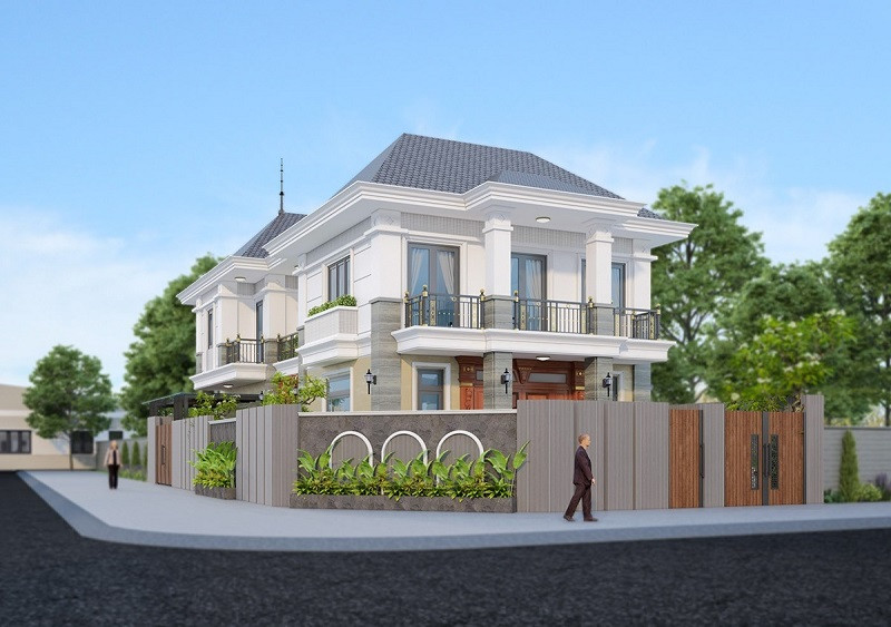 alt text: Biệt thự 2 mặt tiền có gara ô tô