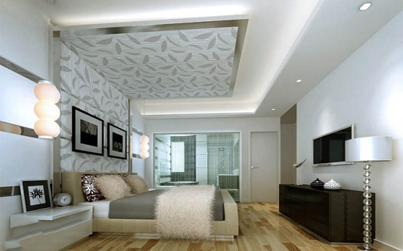 alt text: Phòng ngủ nhỏ có nhà vệ sinh bên trong