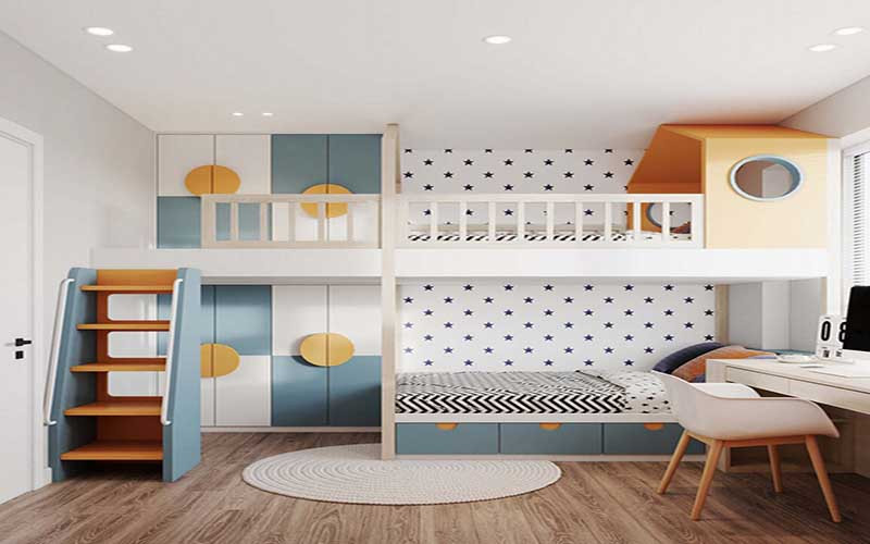 alt text: Thiết kế nội thất phòng cho trẻ hiện đại, tiện nghi