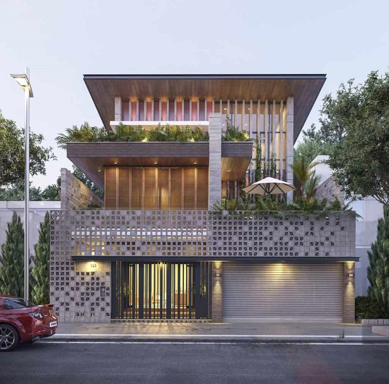 Biệt thự 2 tầng hiện đại 4 phòng ngủ