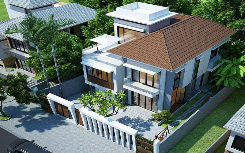 biệt thự mái thái 2 tầng cho vợ chồng trẻ