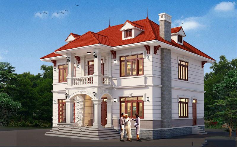 biệt thự mái thái 2 tầng tân cổ điển