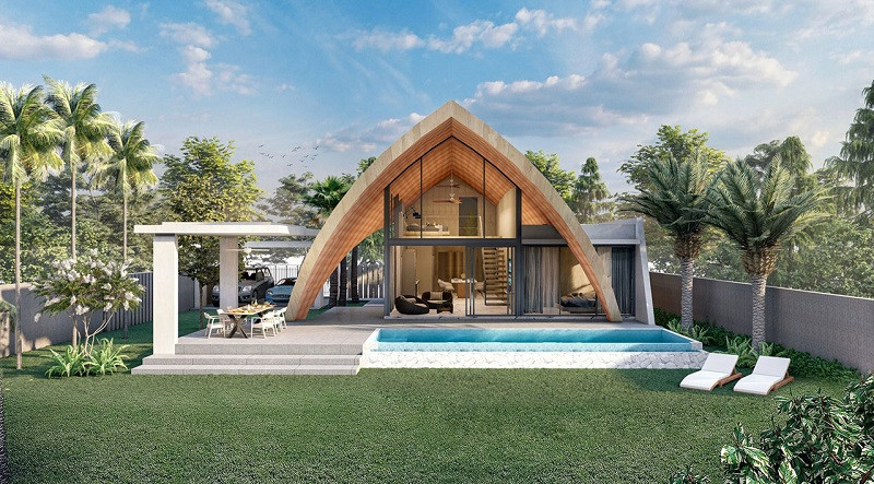 Biệt thự sân vườn nghỉ dưỡng kết hợp bể bơi