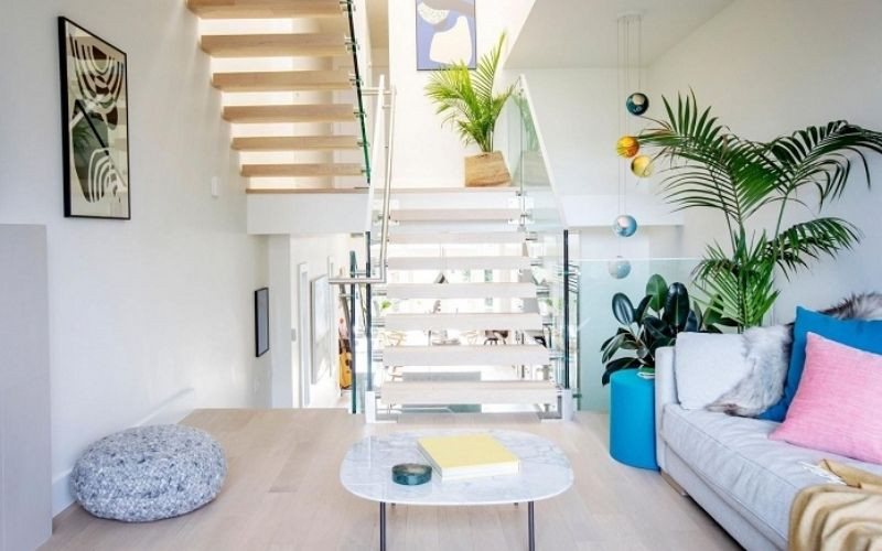 Cây xanh trong nhà lệch tầng