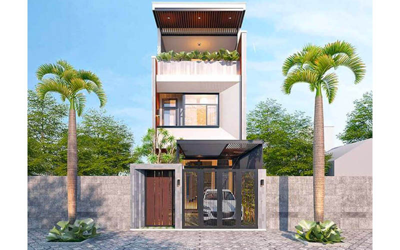 mặt tiền nhà phố 2 tầng 1 tum