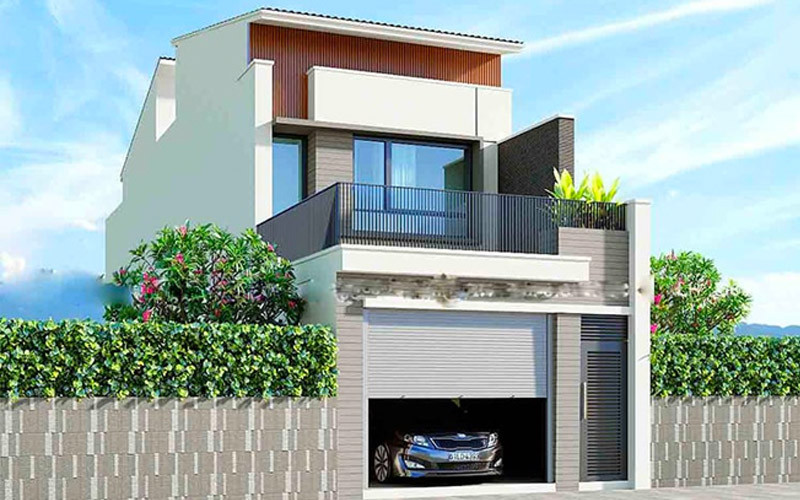 mat tien nha pho 2 tang 4m co gara xe