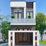 mặt tiền nhà phố 2 tầng 4m trẻ trung