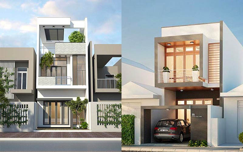 Mặt tiền nhà phố 5m 2 tầng dáng biệt thự