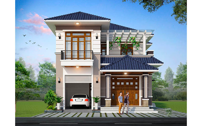 mặt tiền nhà phố có gara