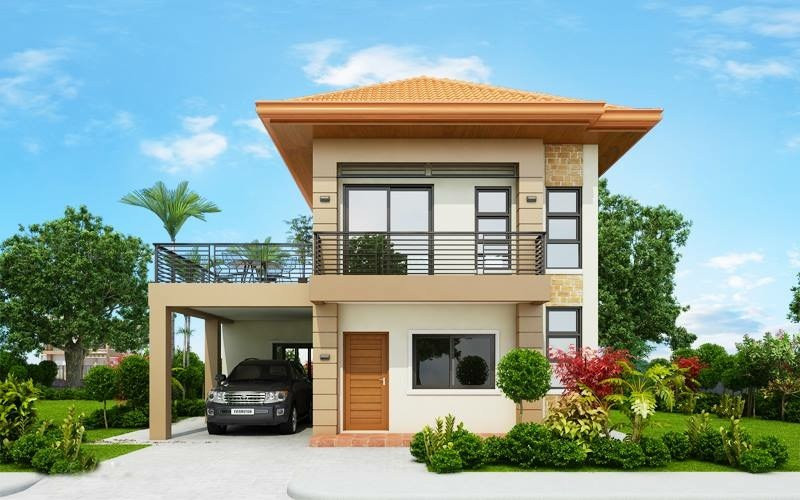 Mẫu nhà phố 2 tầng kiểu Pháp mini