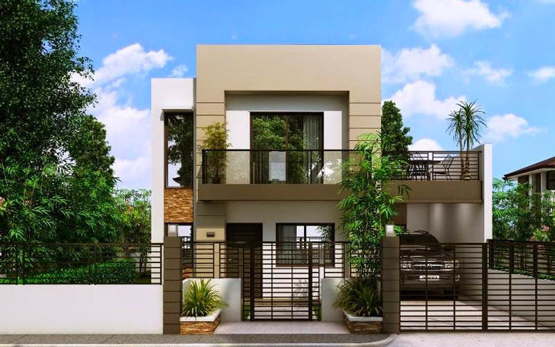 Mẫu nhà phố 2 tầng mái bằng