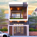 Mẫu nhà phố 2 tầng mặt tiền 5m đơn giản