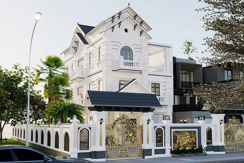 mẫu nhà phố 3 tầng tân cổ điển