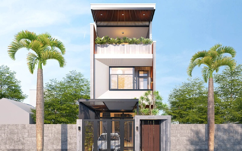 Nhà lệch tầng mặt tiền 5m