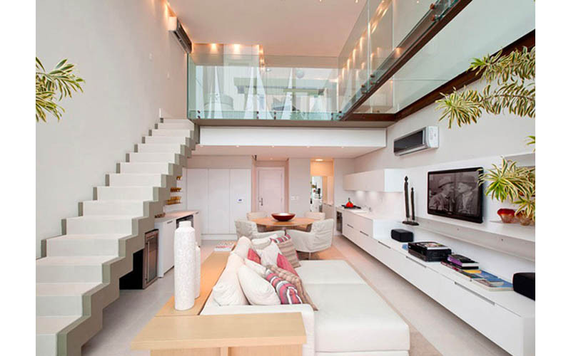 Nhà phố 2 tầng có gác lửng phong cách tối giản