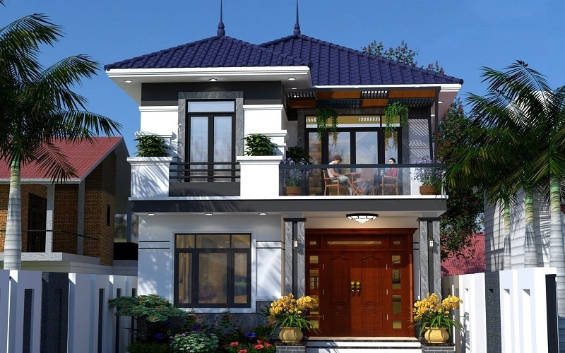nhà phố mái ngói hiện đại