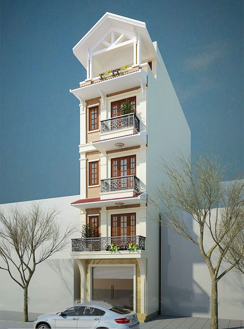 nhà phố tân cổ điển 5 tầng
