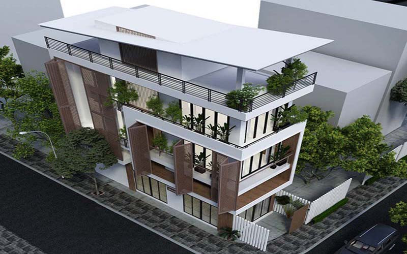 Thiết kế kiến trúc nhà phố kết hợp văn phòng