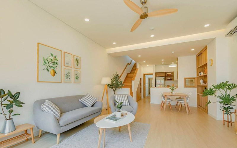 thiết kế nội thất nhà phố 2 tầng nhật bản