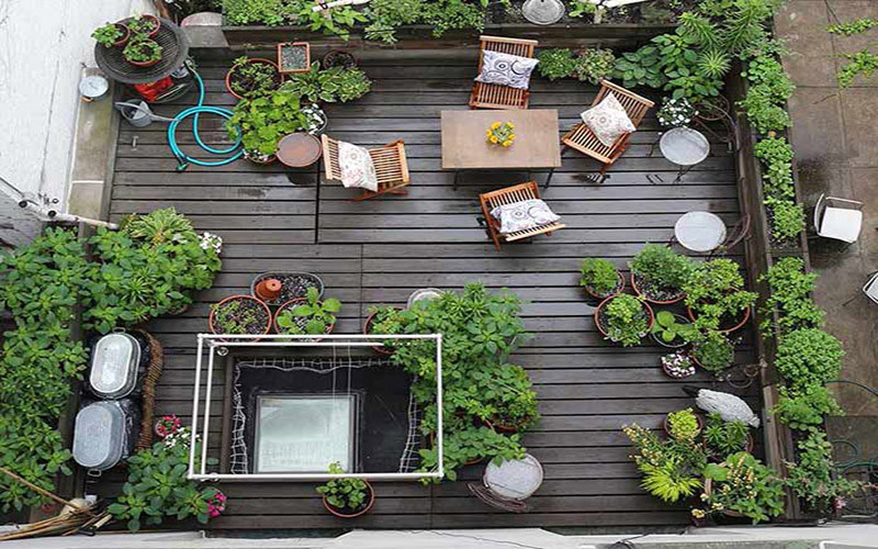 thiết kế sân vườn ban công nhà phố