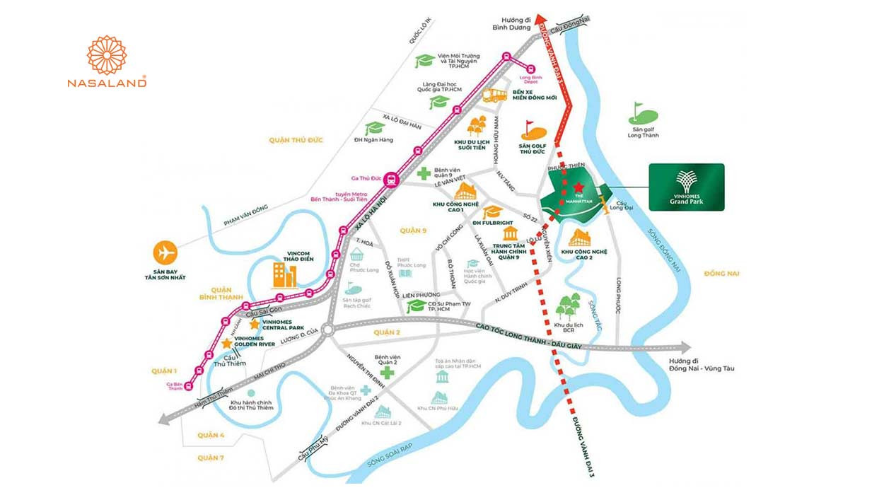 Công viên ánh sáng 36ha nằm trong khu đô thị Vinhomes Grand Park