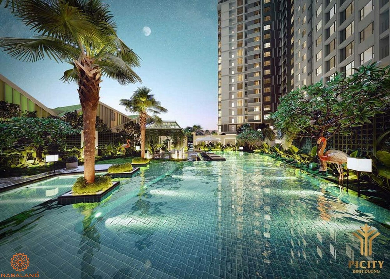 Hồ bơi nội khu Picity Sky Park Dĩ An