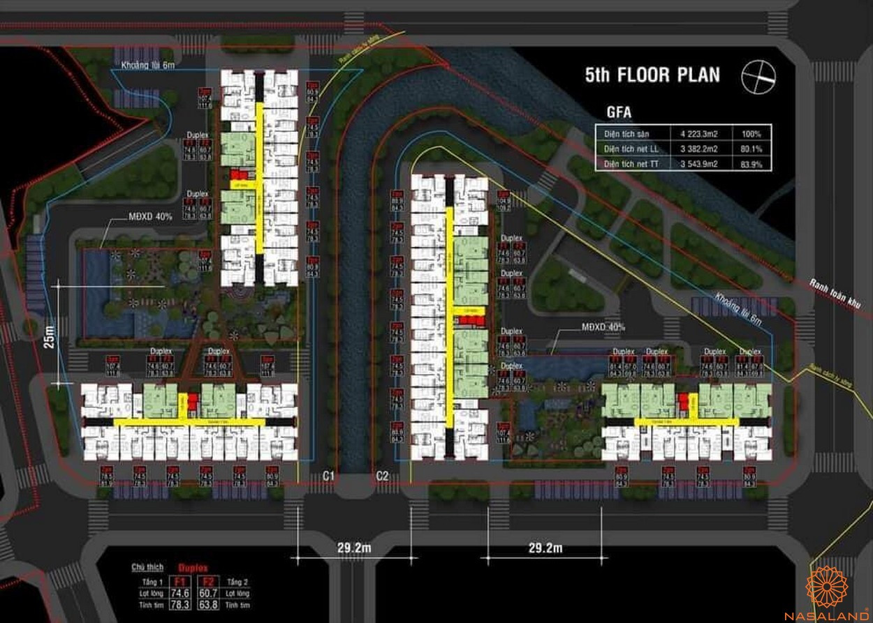 Mặt bằng Fiato Premier Thủ Đức tầng 5