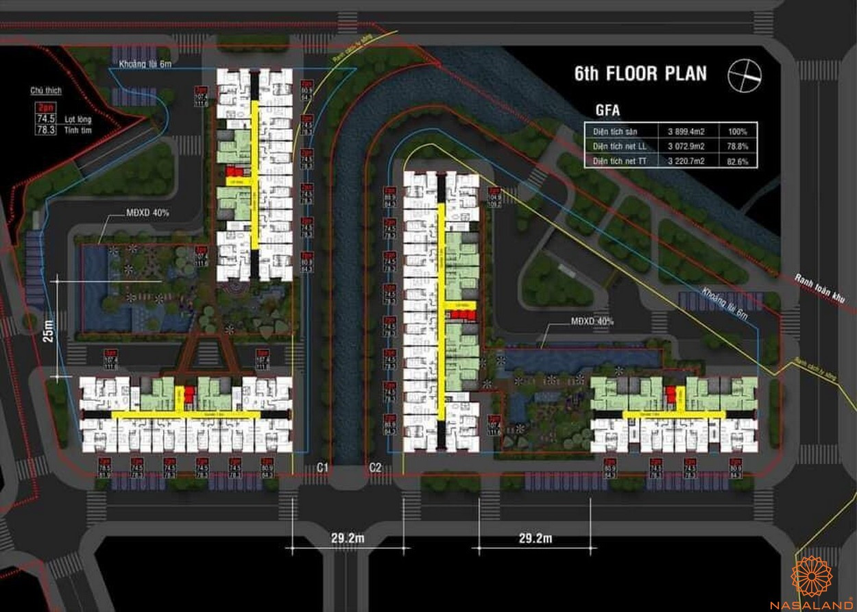 Mặt bằng Fiato Premier Thủ Đức tầng 6