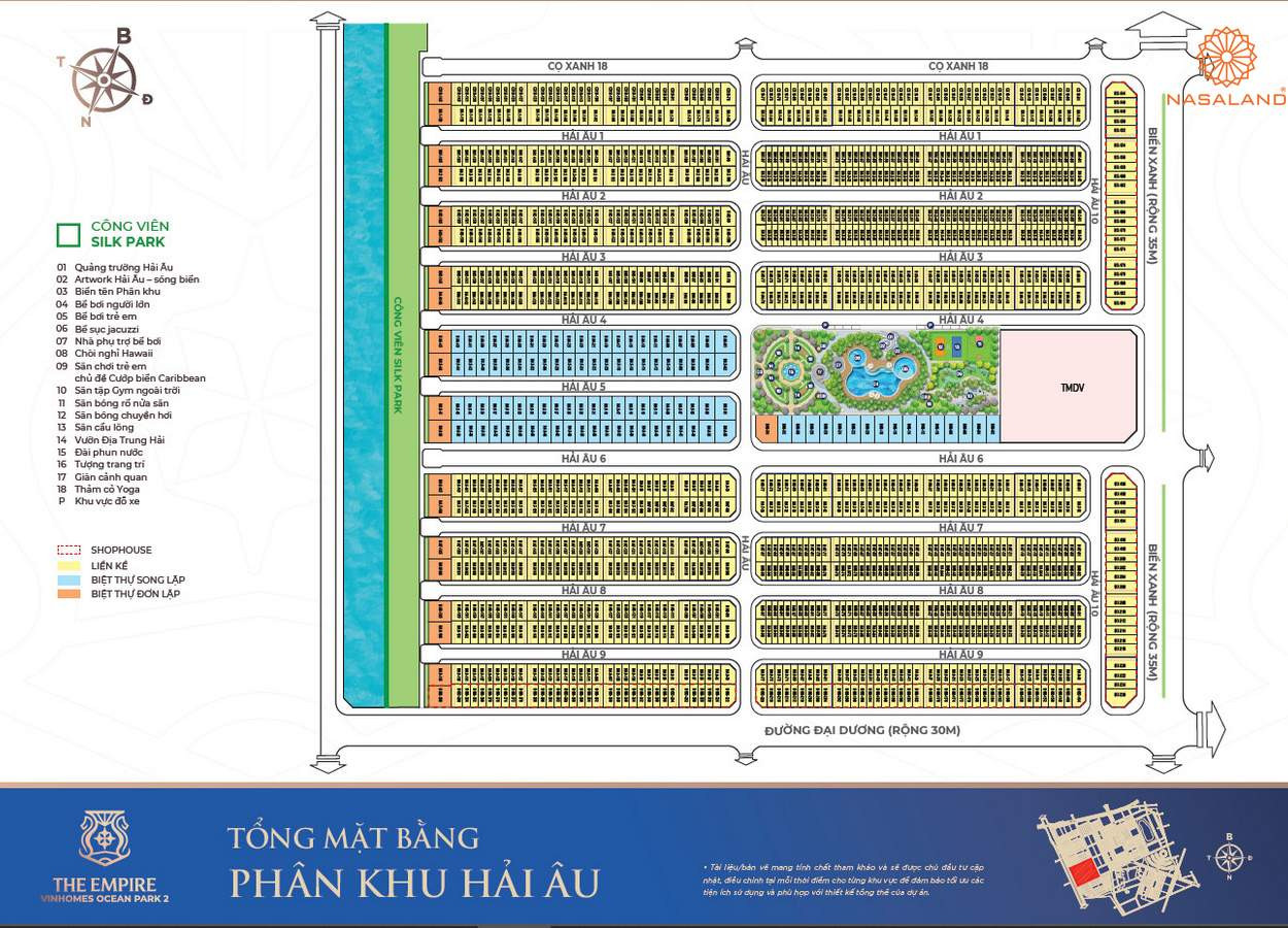 Mặt bằng phân khu Hải Âu tại Vinhomes Ocean Park 2