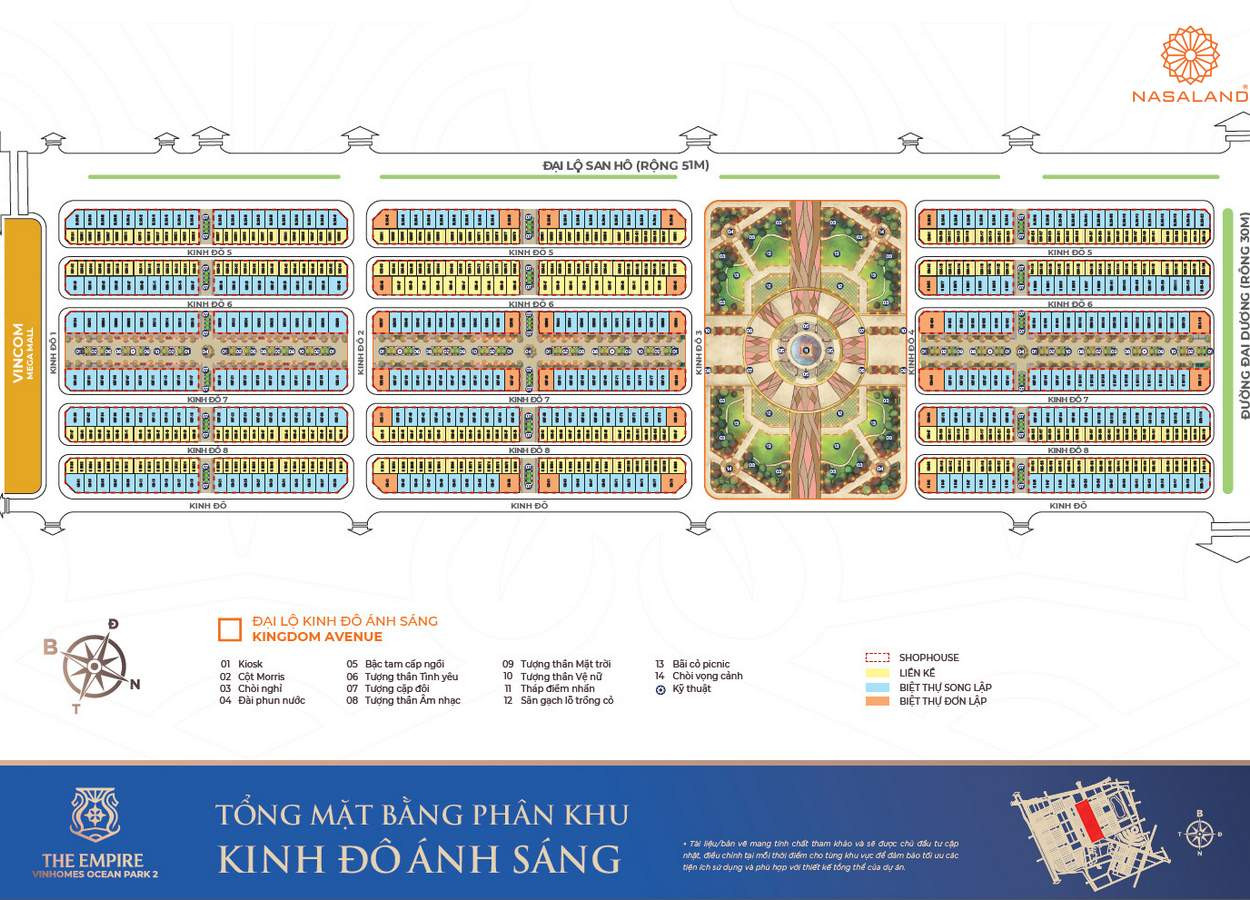 Mặt bằng phân khu Kinh Đô Ánh Sáng tại Vinhomes Ocean Park 2