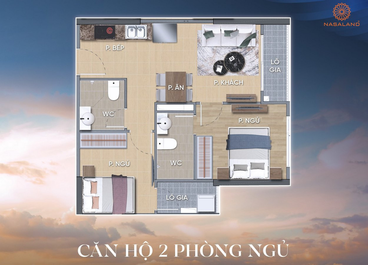 Mặt bằng The Beverly Solari - Căn hộ 2 PN