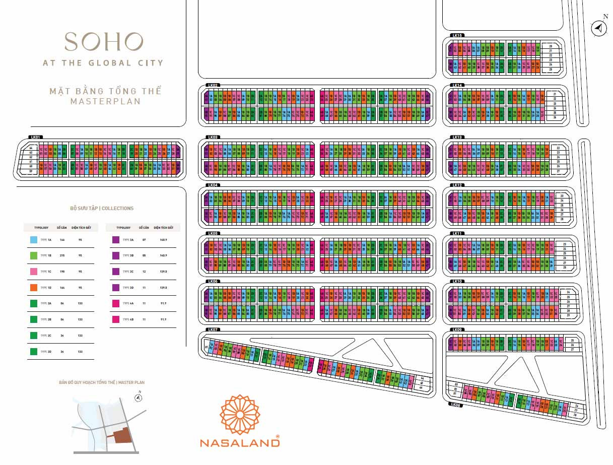 Mặt bằng The Global City - Phân khu Nhà phố SOHO
